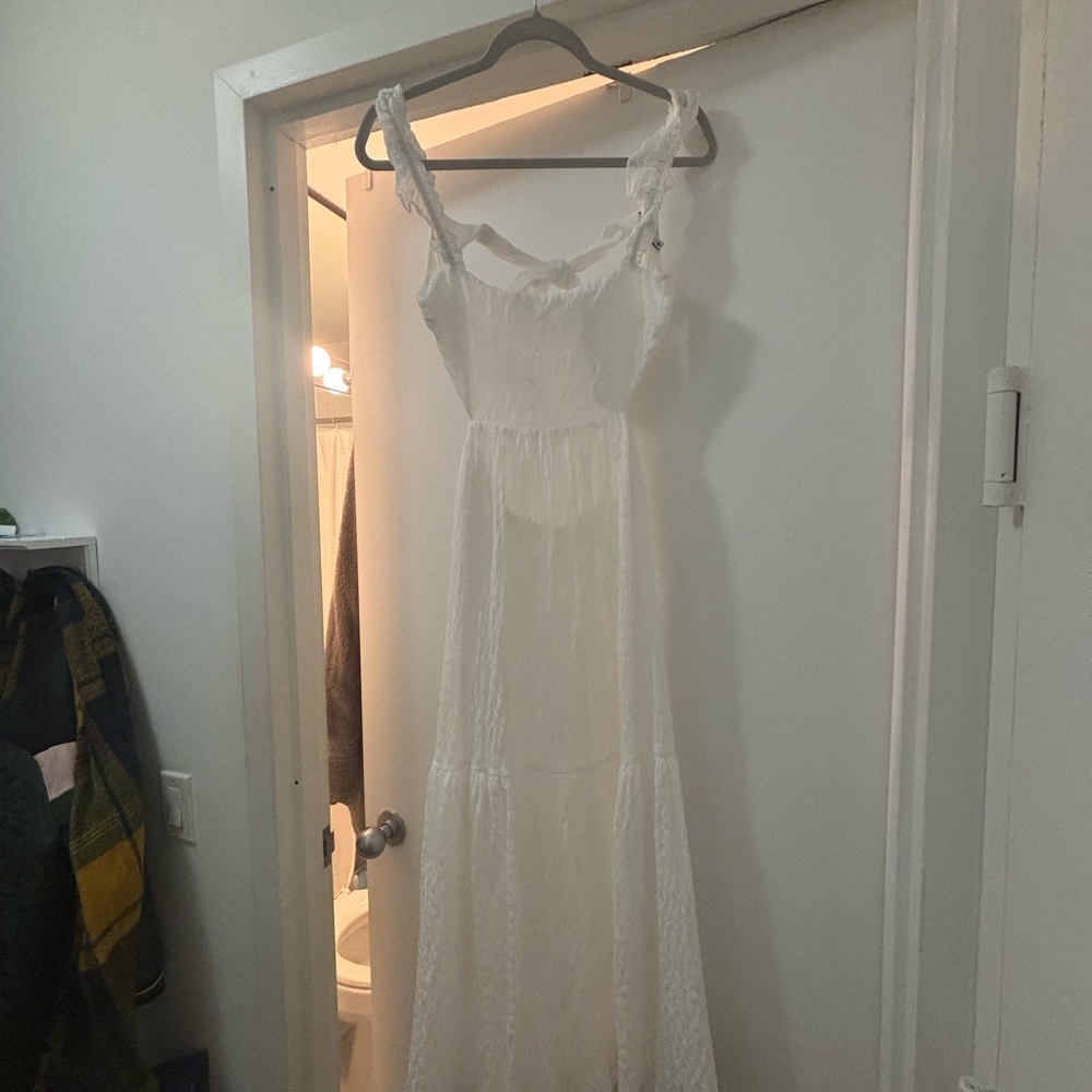 Lush Elegant Cream Maxi Dress